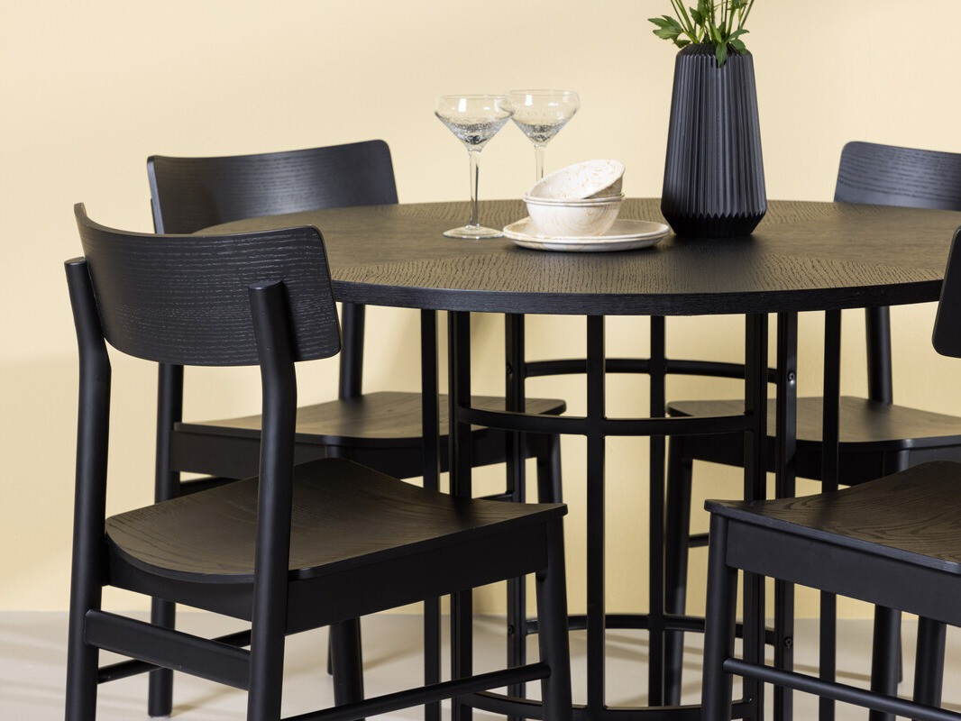 Conjunto de mesas y sillas para comedor Dallas 4336 (Negro)