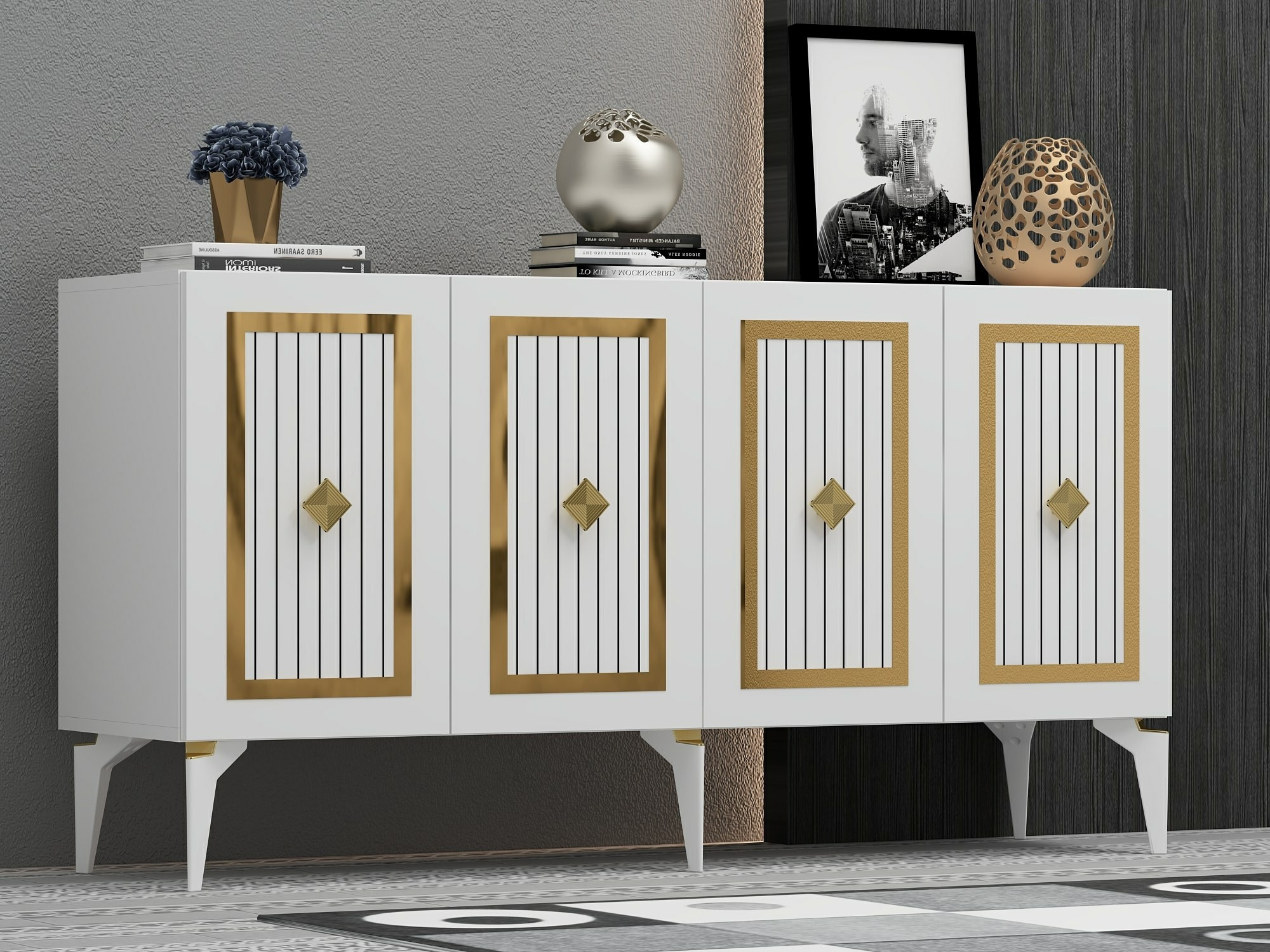 Aparador Kailua 1886 (Blanco + Dorado)