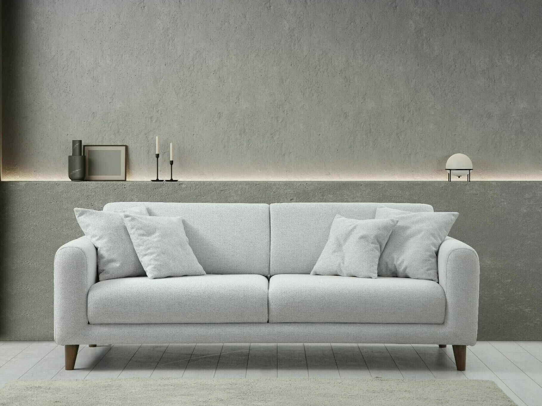 Conjunto de muebles tapizado Altadena C131 (Blanco + Gris oscuro)