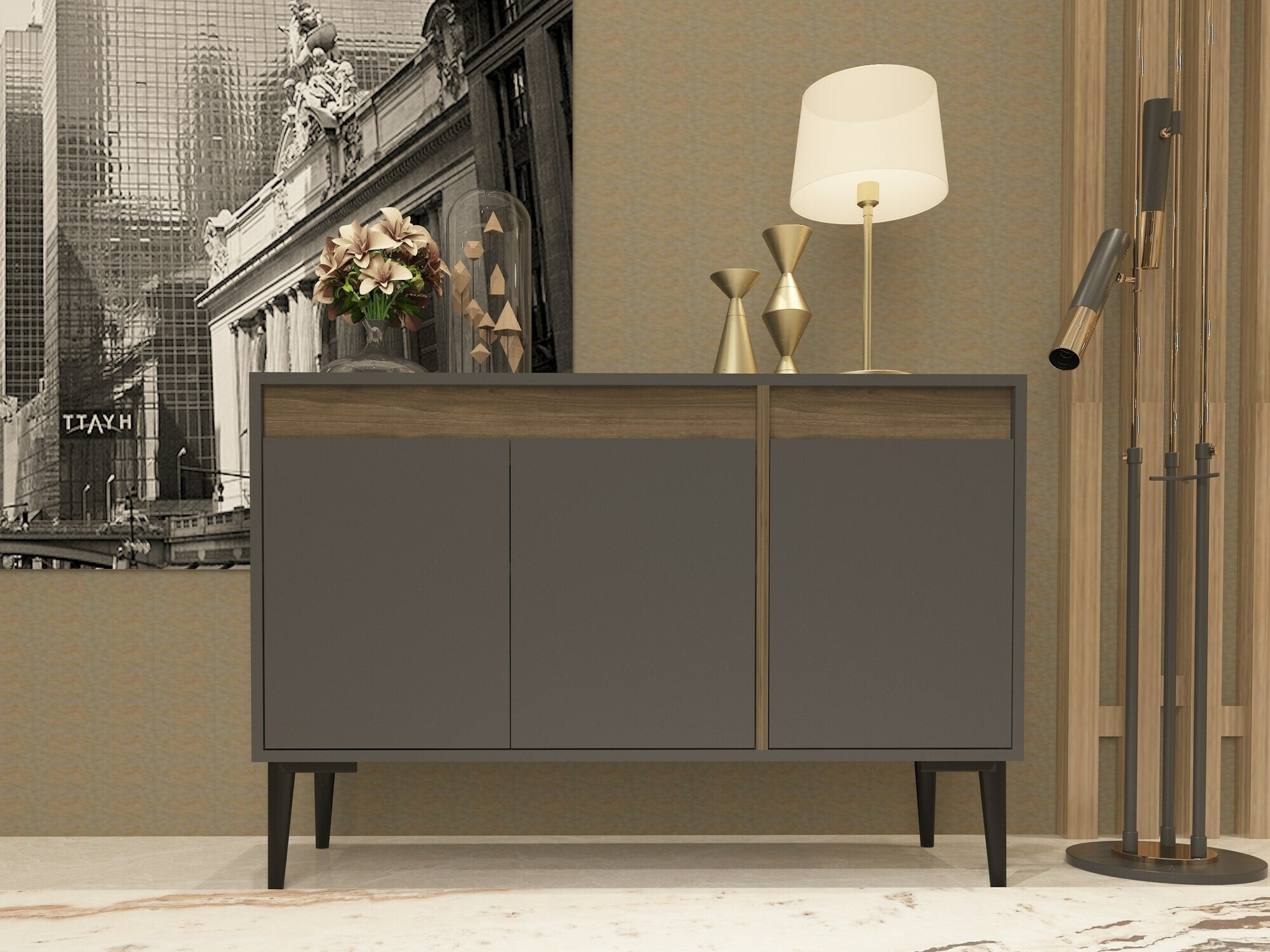 Aparador Kailua 1896 (Antracita + Nogal)