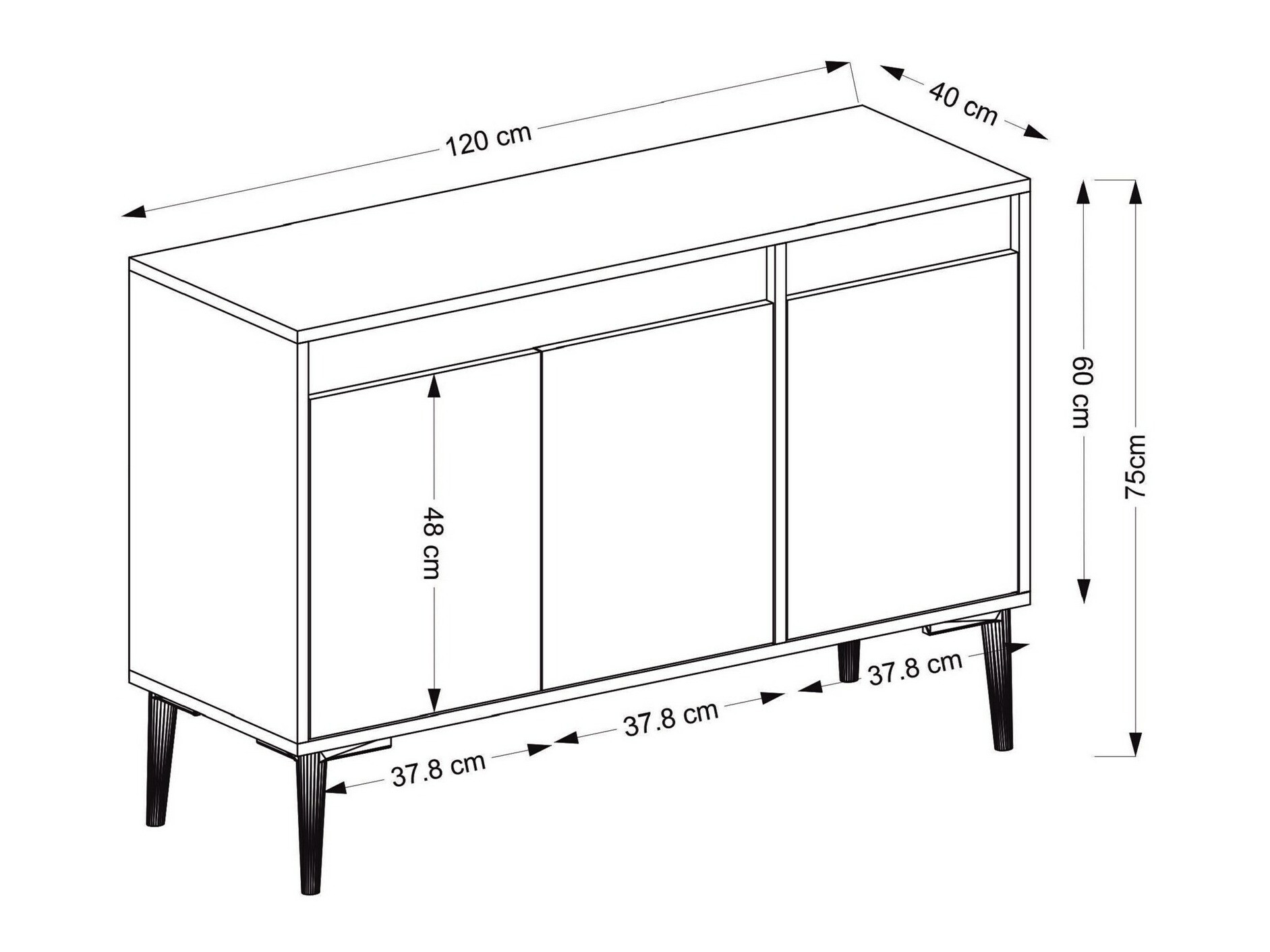 Aparador Kailua 1896 (Antracita + Nogal)