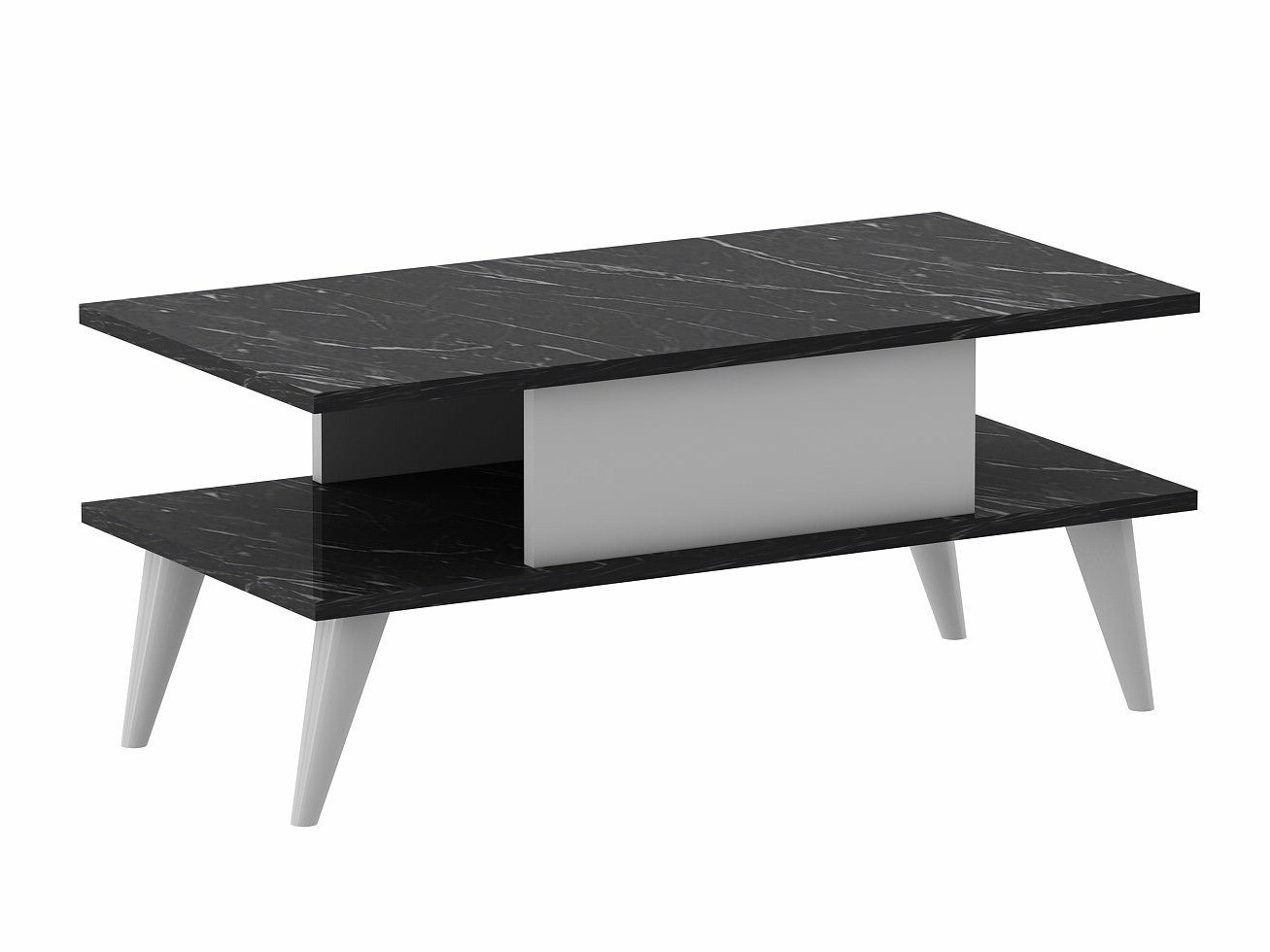 Mesa de centro Kailua 1894 (Blanco + Mármol negro)