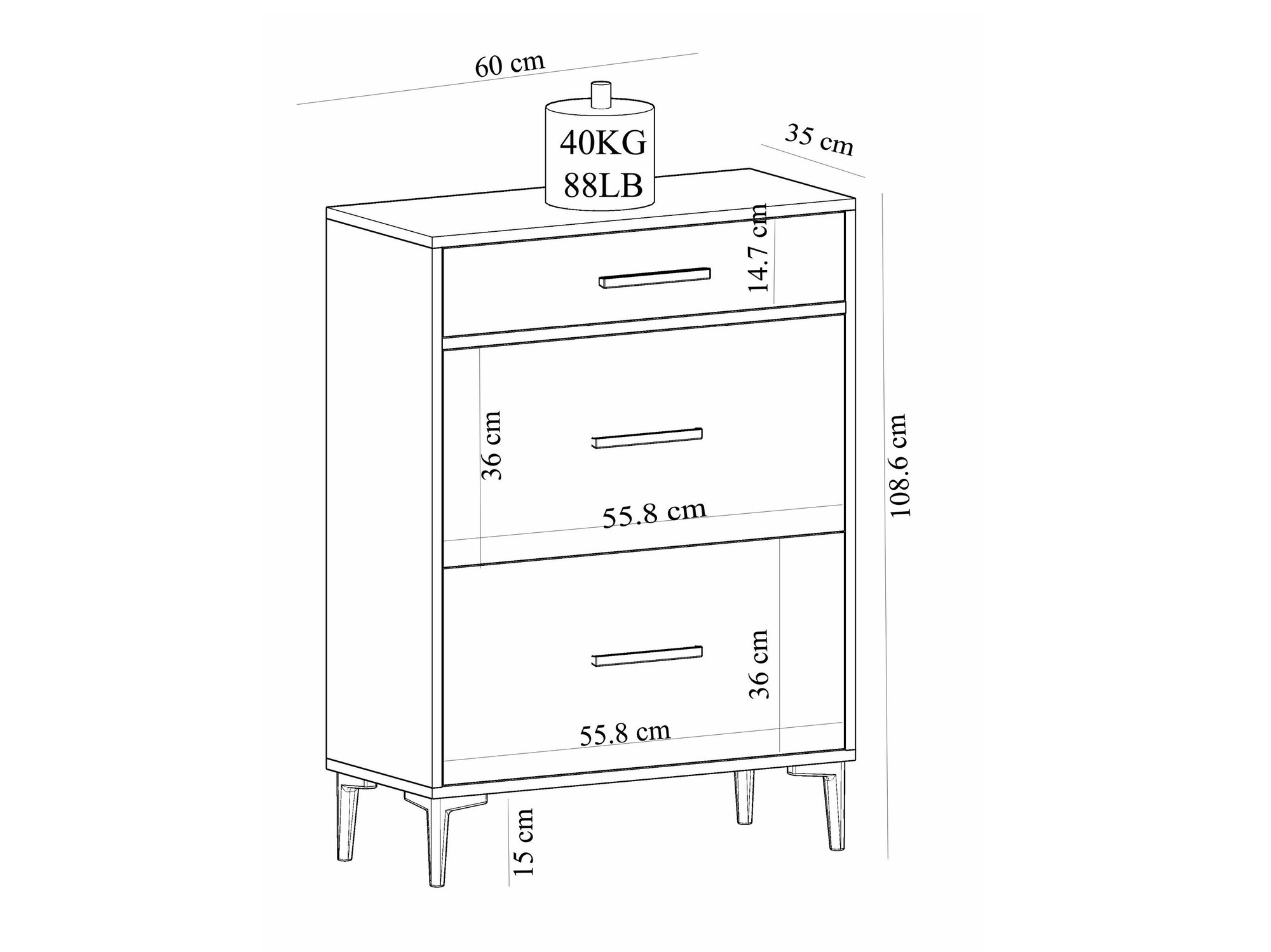 Cómoda Kailua 1940 (Blanco)