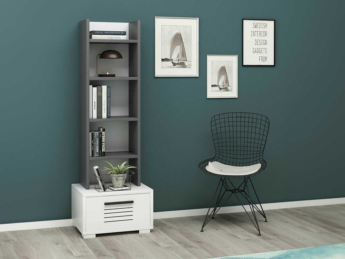 Estantería Kailua 1939 (Blanco + Antracita)