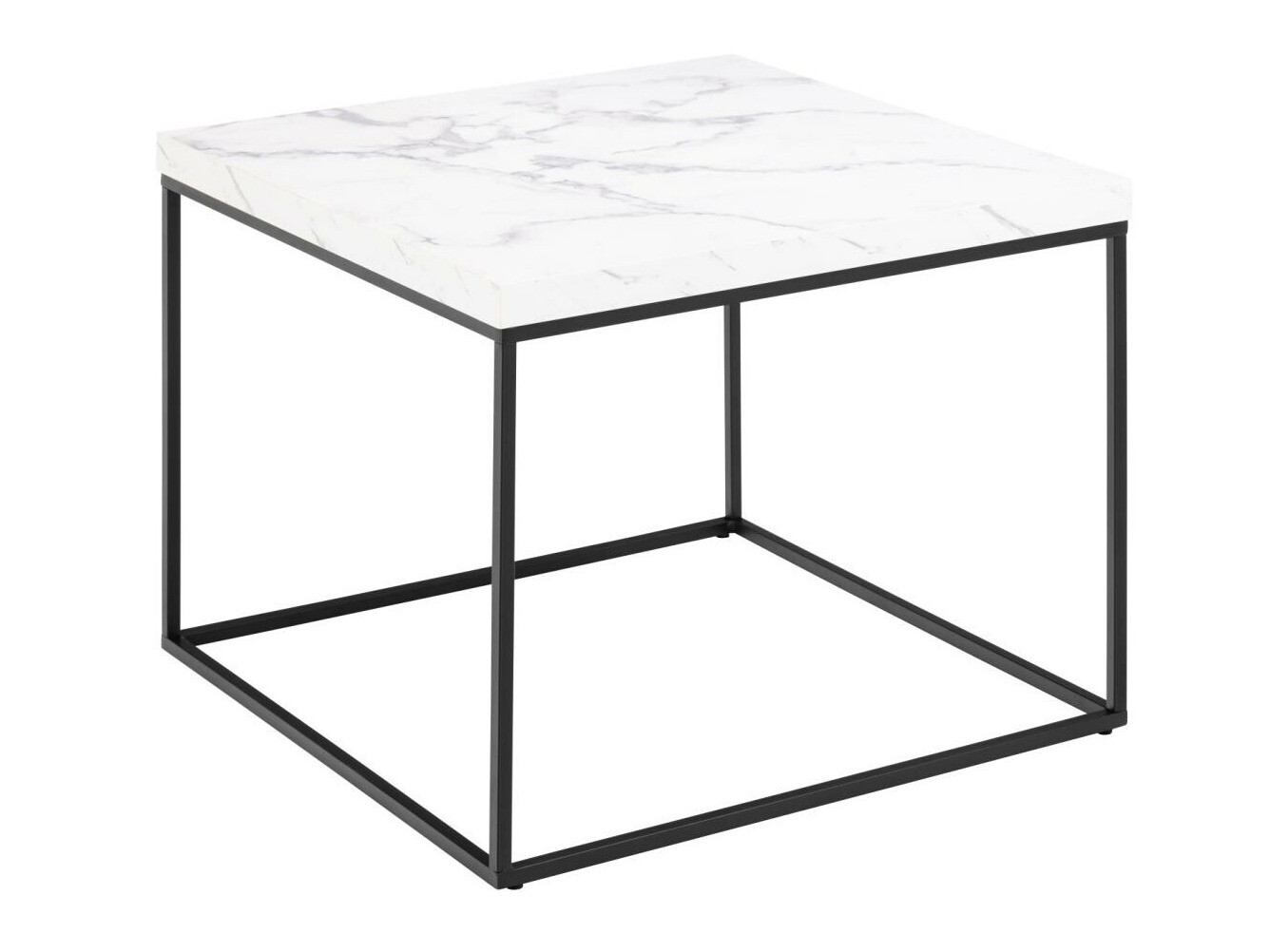 Mesa de centro Norsica 768 (Negro + Mármol blanco)