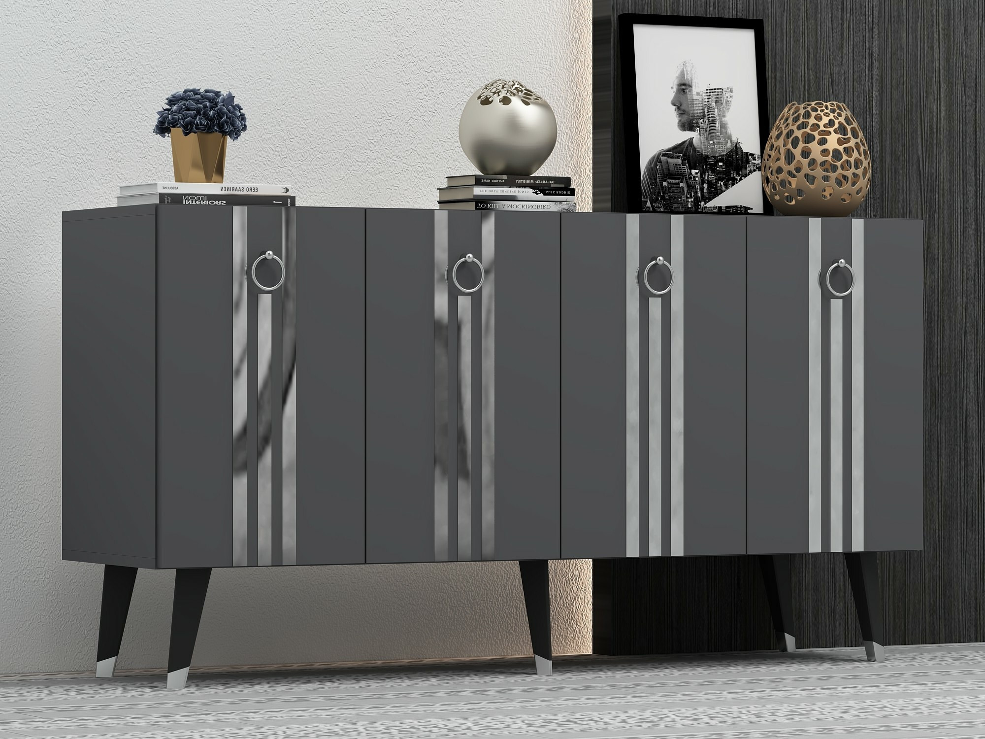 Aparador Kailua 1970 (Antracita + Plata)