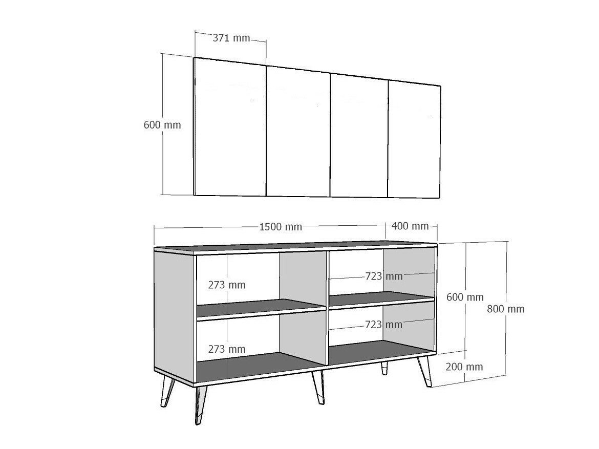 Aparador Kailua 1970 (Antracita + Plata)