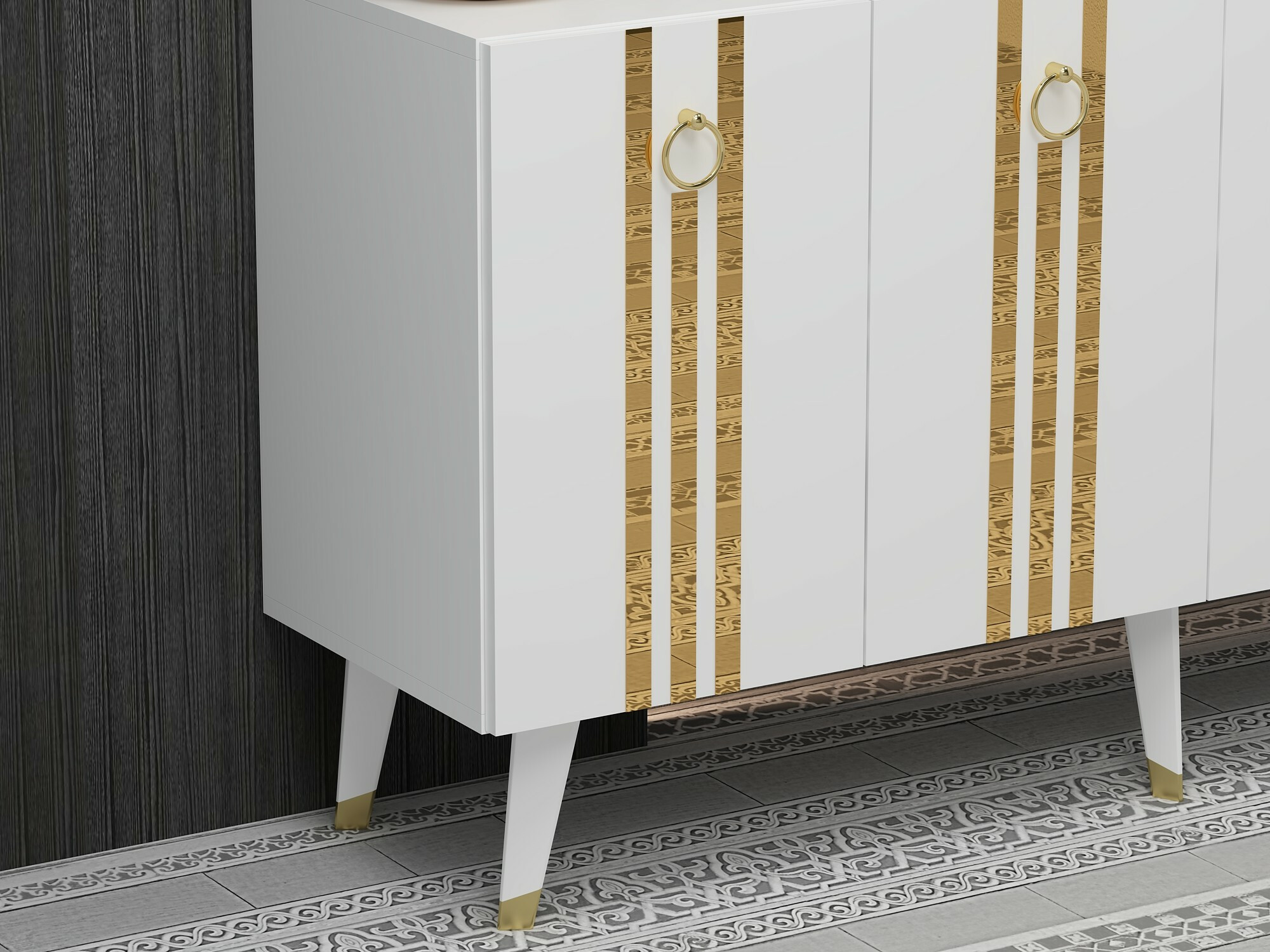 Aparador Kailua 1970 (Blanco + Dorado)