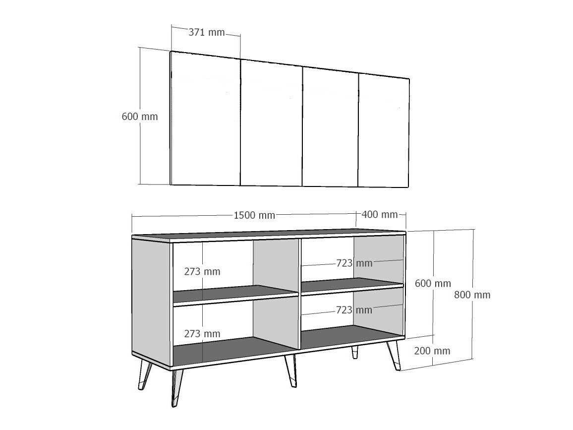 Aparador Kailua 1970 (Blanco + Dorado)