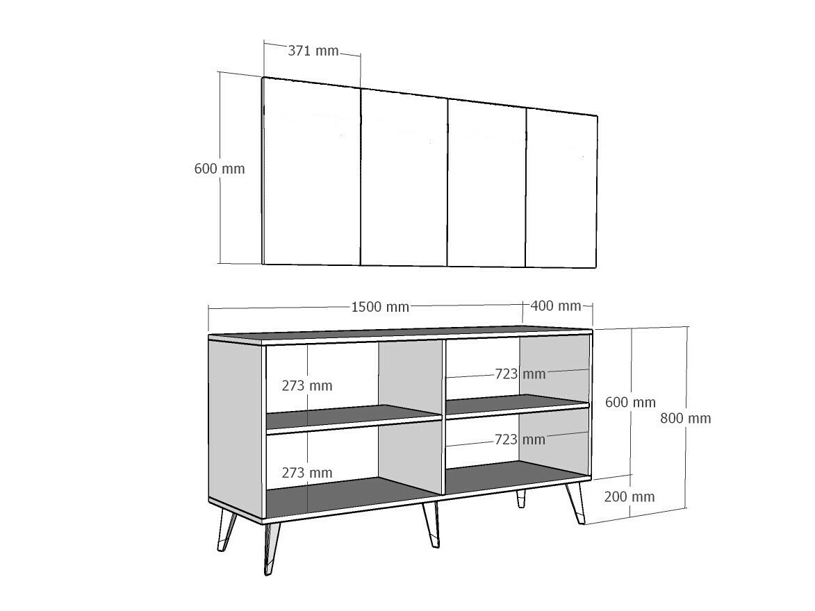 Aparador Kailua 1970 (Blanco + Plata)