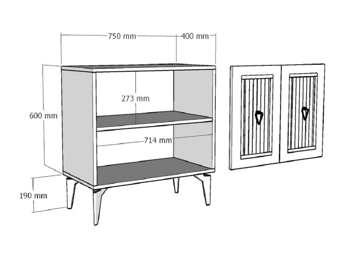 Aparador Kailua 1973 (Blanco + Plata)