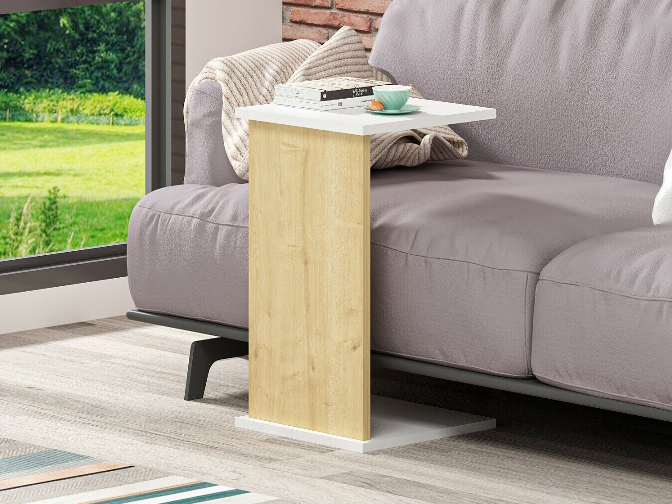 Mesa de centro Kailua 1974 (Blanco + Roble)