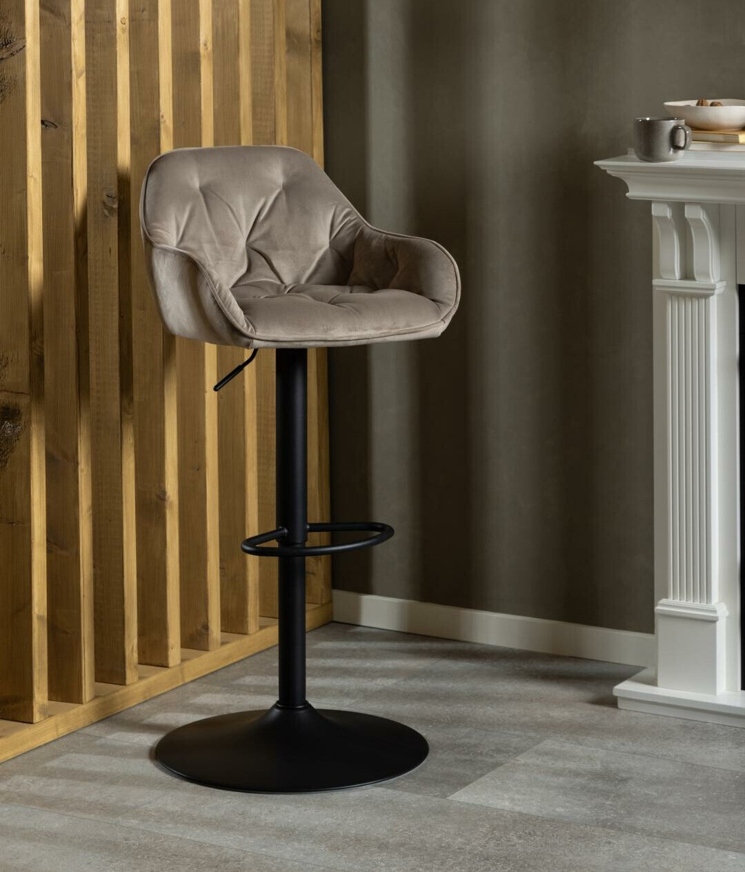 Silla de barra Norsica 776 (Negro + Beige)