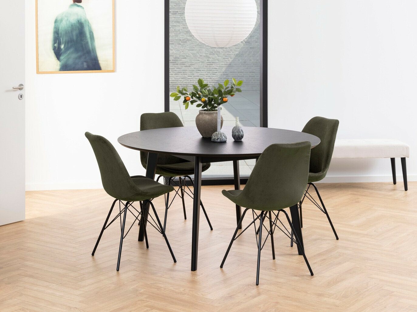 Conjunto de mesas y sillas para comedor Norsica 505 (Chaqui + Negro)