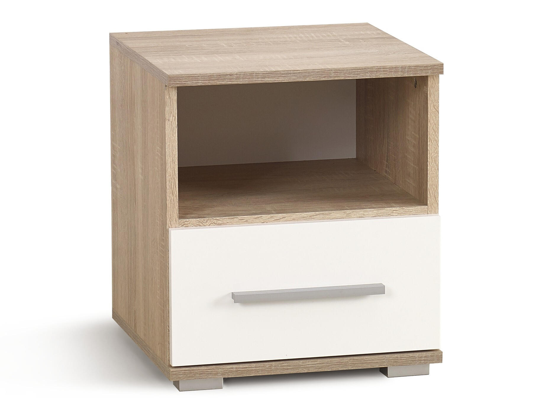 Mesilla de noche Cirveso 111 (Roble Sonoma + Blanco brillante)