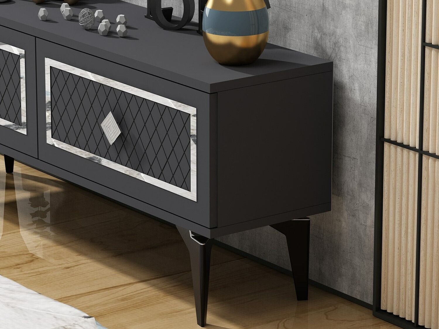 Mueble TV Kailua 1984 (Antracita + Plata)