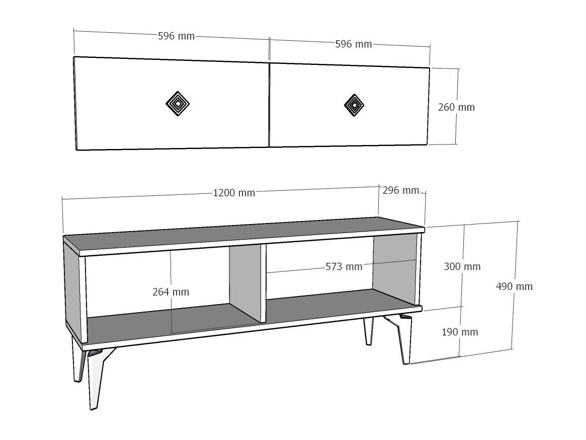 Mueble TV Kailua 1984 (Antracita + Plata)