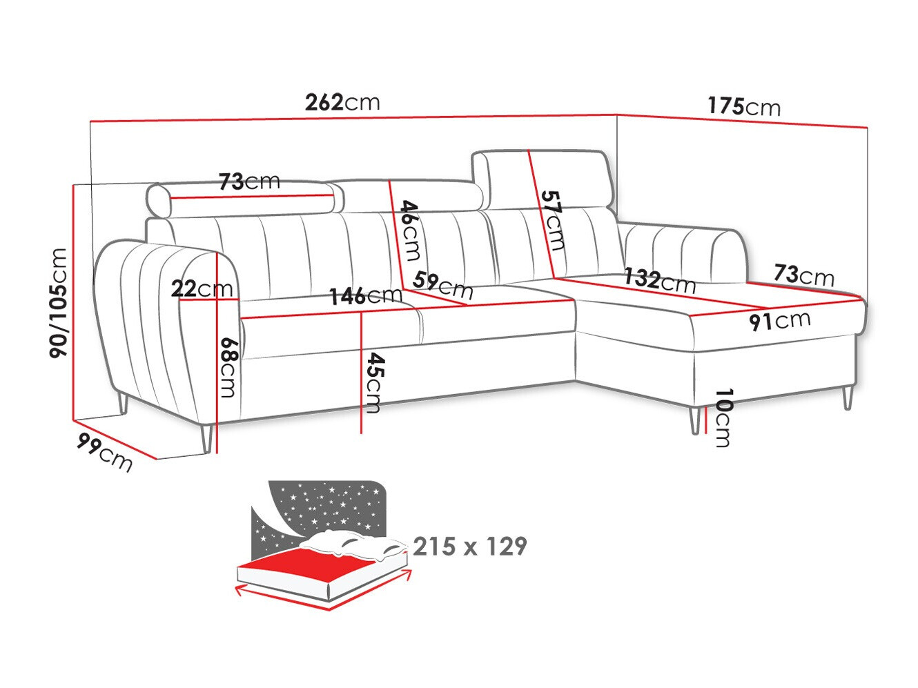 Sofá rinconero Temple 126 (Kronos 09)