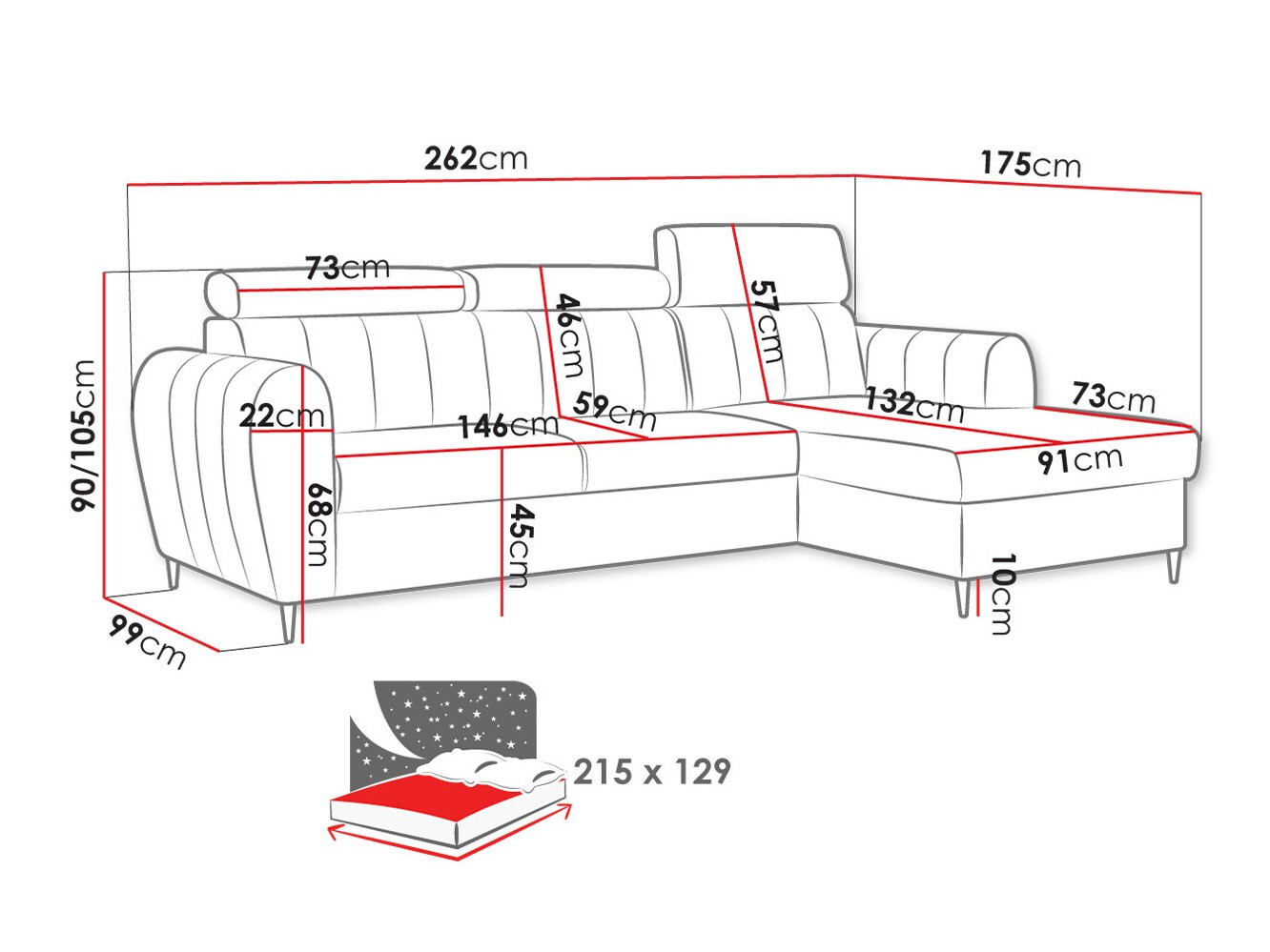 Sofá rinconero Temple 126 (Kronos 19)