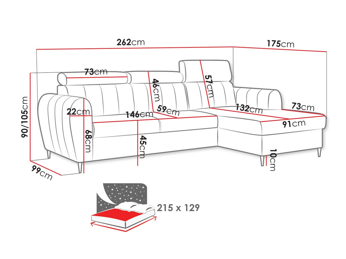 Sofá rinconero Temple 126 (Kronos 19)