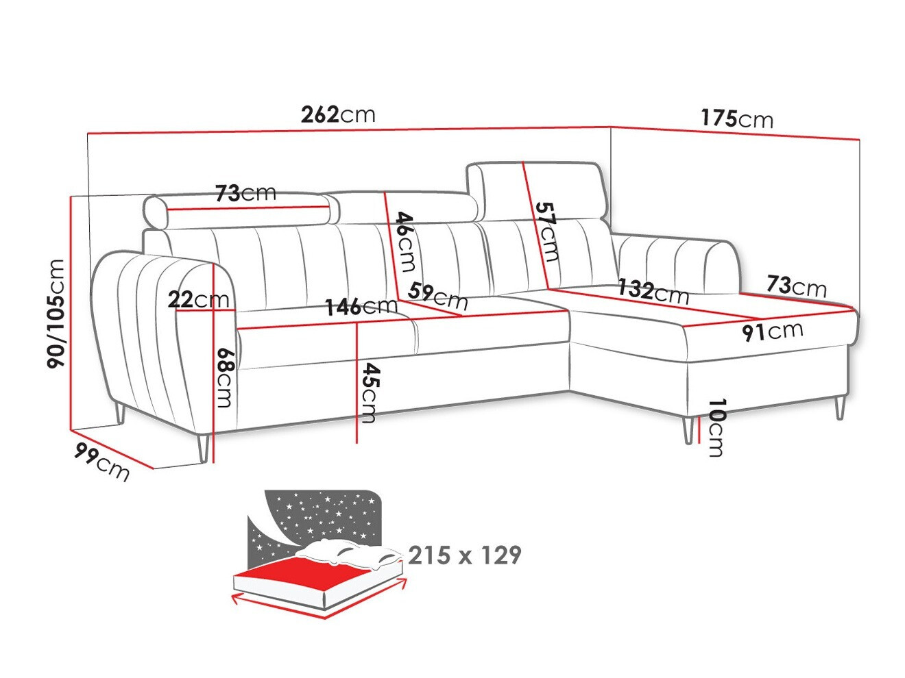 Sofá rinconero Temple 126 (Paros 2)