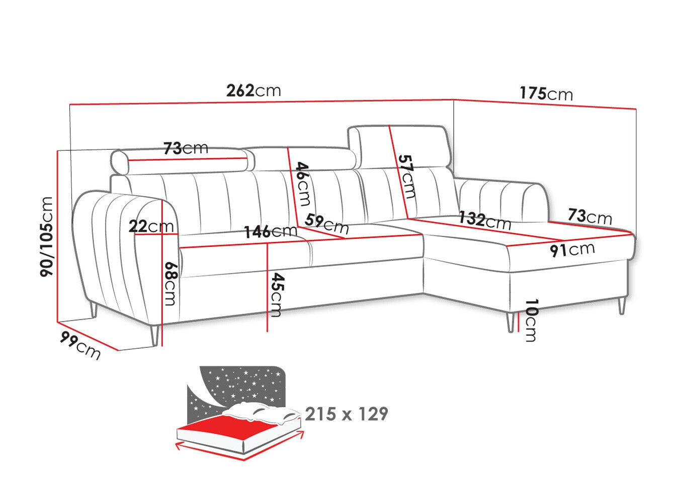 Sofá rinconero Temple 126 (Paros 2)