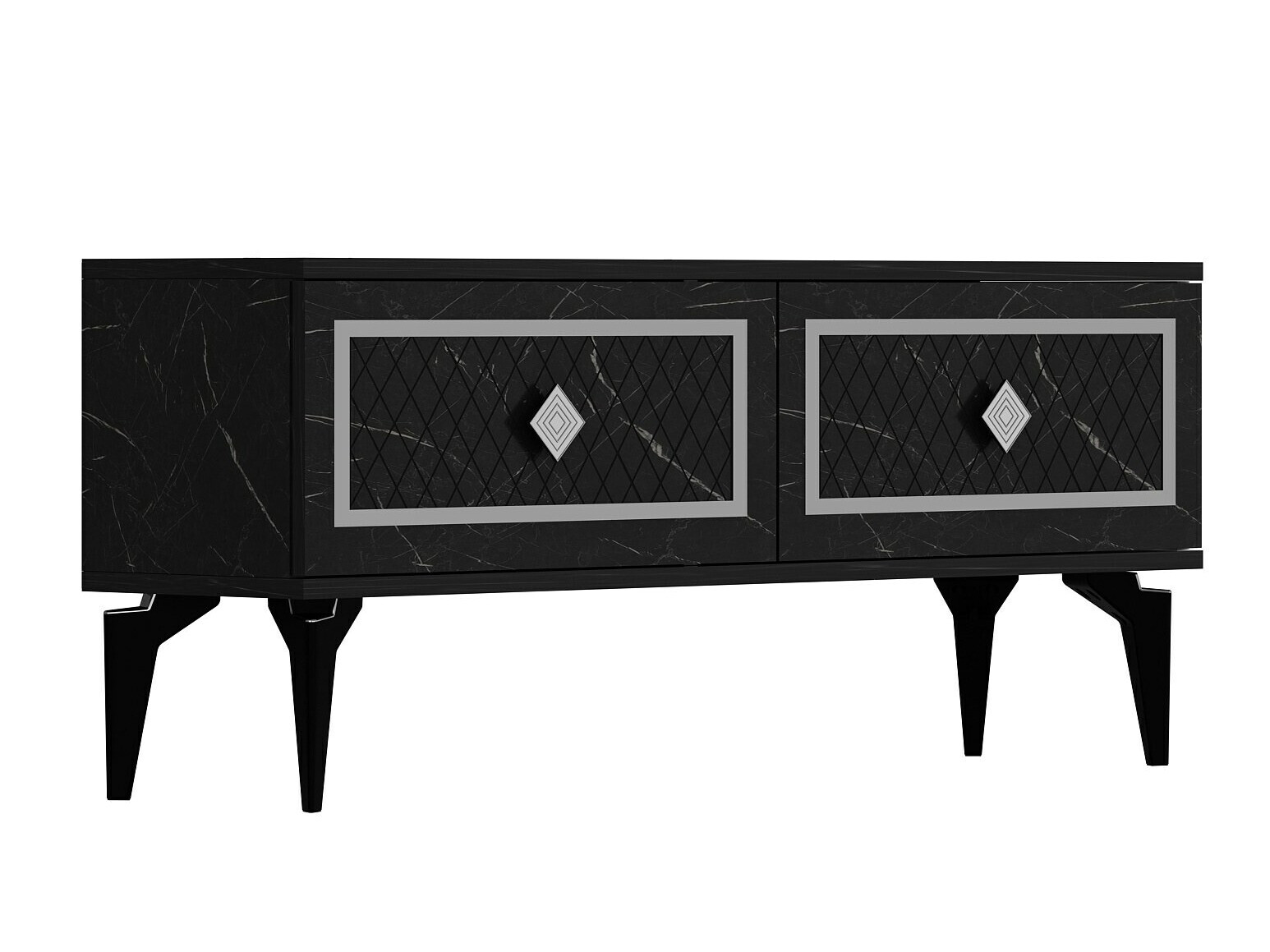 Mueble TV Kailua 1984 (Plata + Mármol negro)