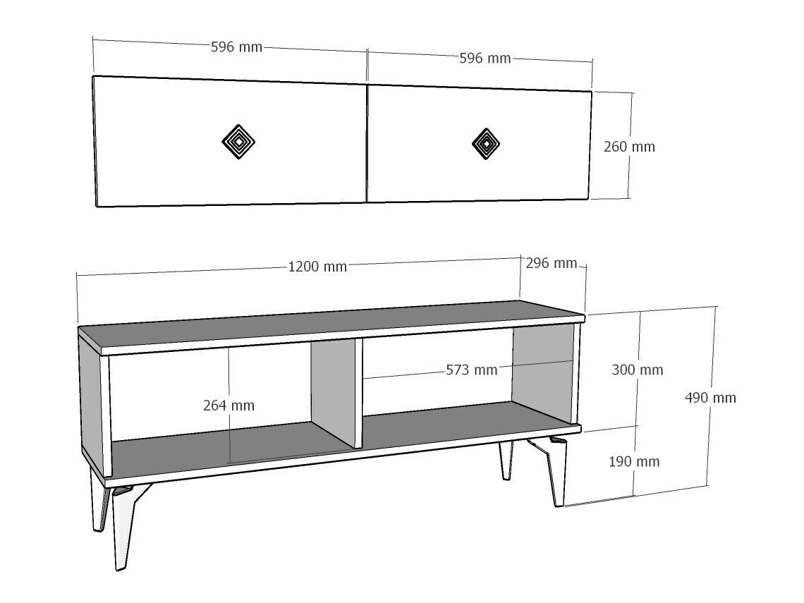 Mueble TV Kailua 1984 (Plata + Mármol negro)
