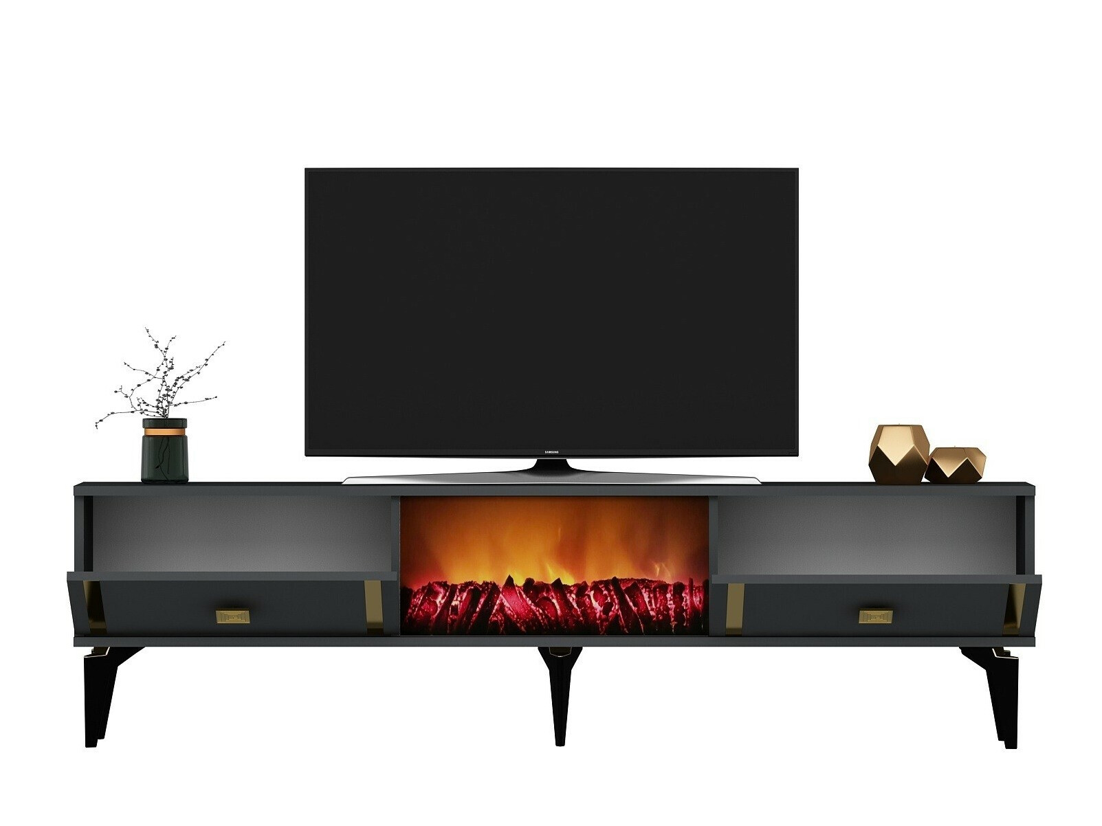 Mueble TV Kailua 1988 (Antracita + Dorado)