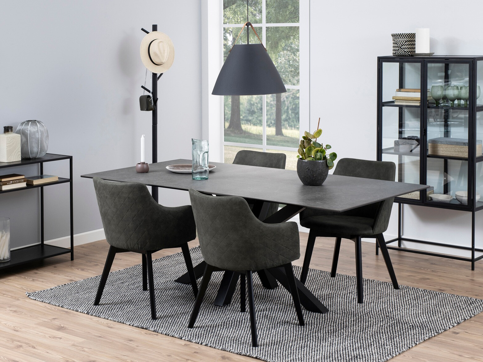 Conjunto de comedor Norsica 559 (Antracita + Negro)