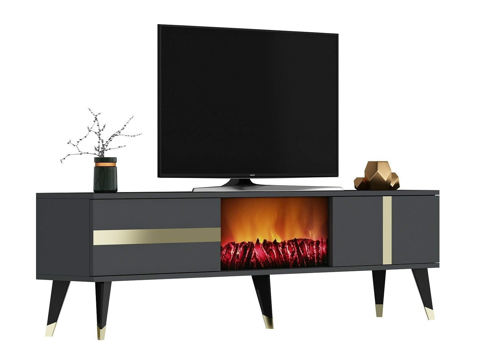 Mueble TV Kailua 1993 (Antracita + Dorado)