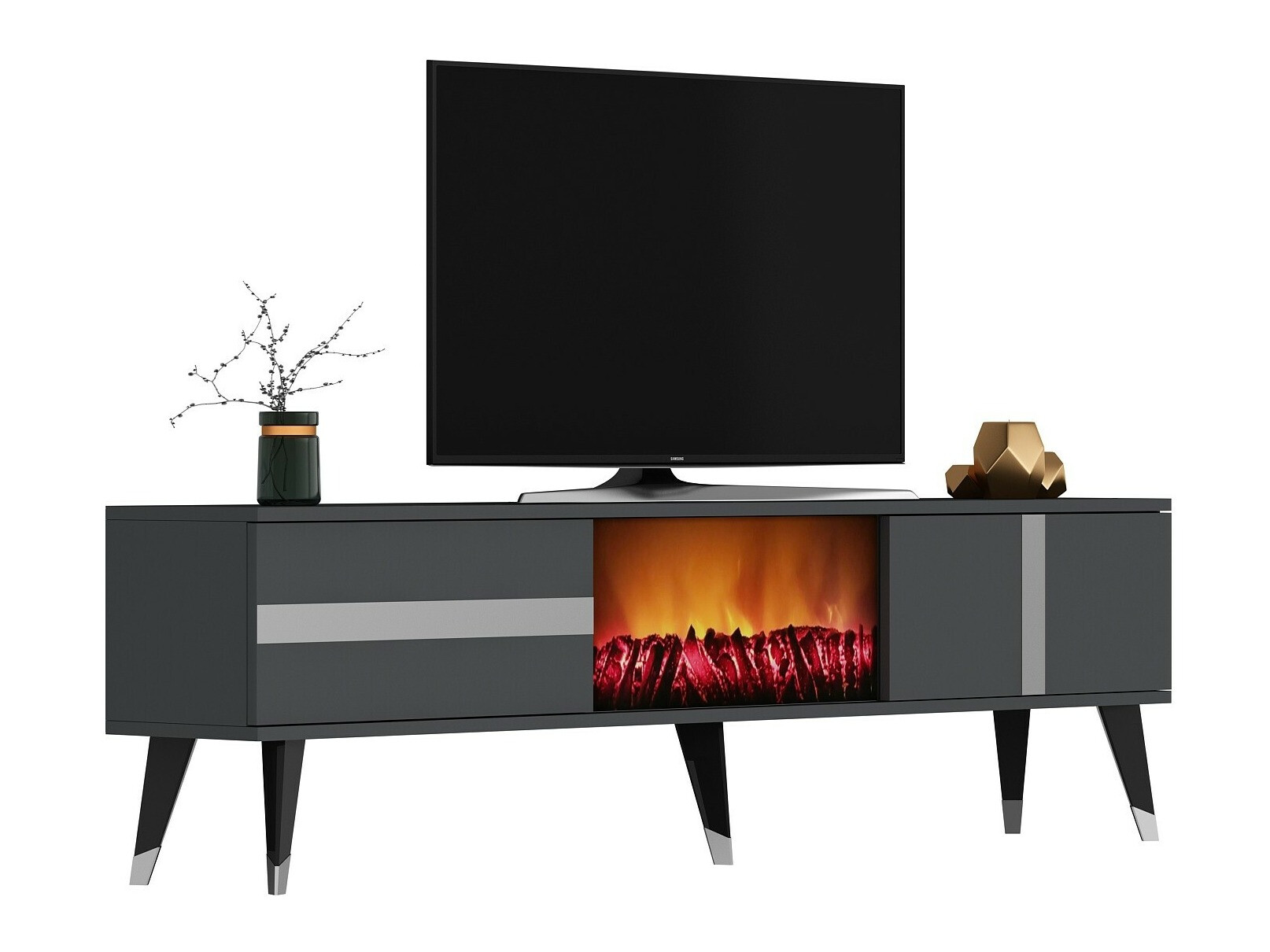 Mueble TV Kailua 1993 (Antracita + Plata)