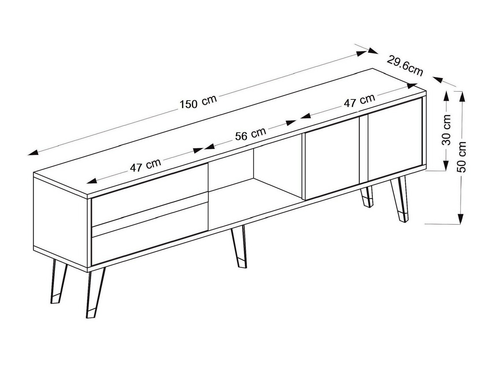 Mueble TV Kailua 1993 (Antracita + Plata)