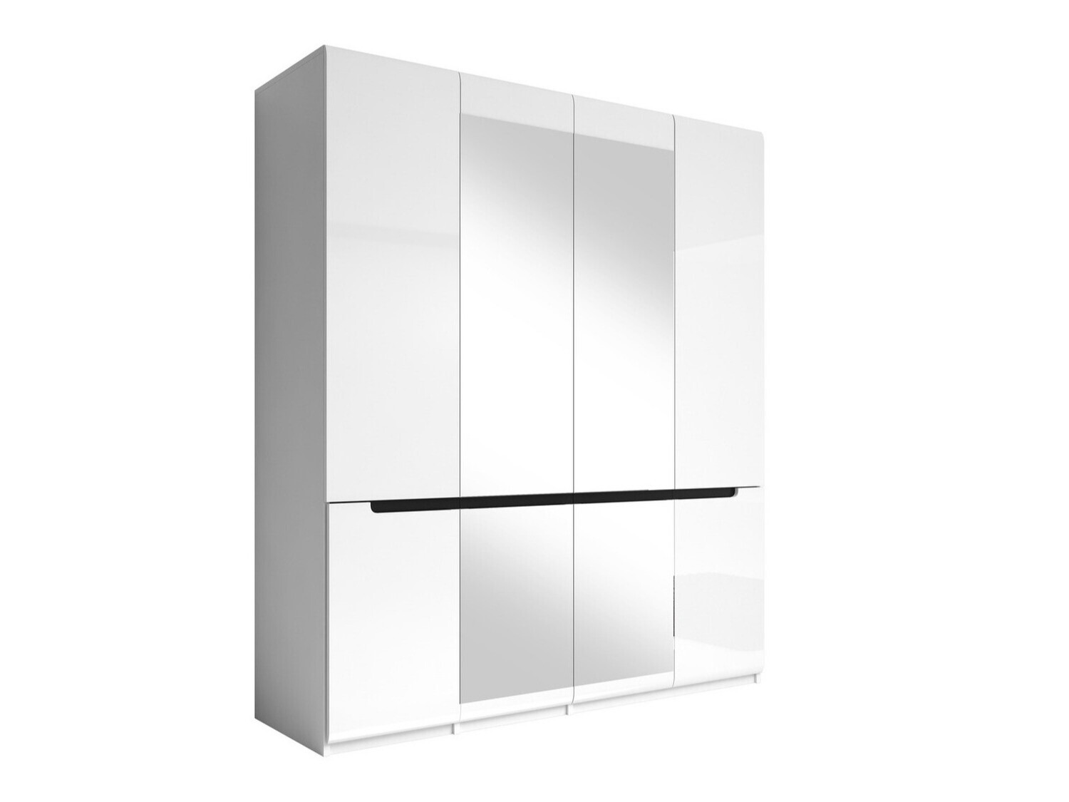 Armario Austin B102 (Blanco + Blanco brillante)