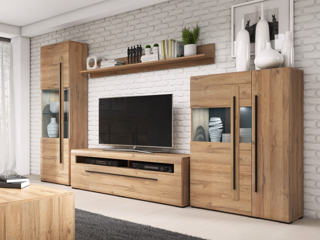 Conjunto de salón Ophsalu 111 (Roble nieto)