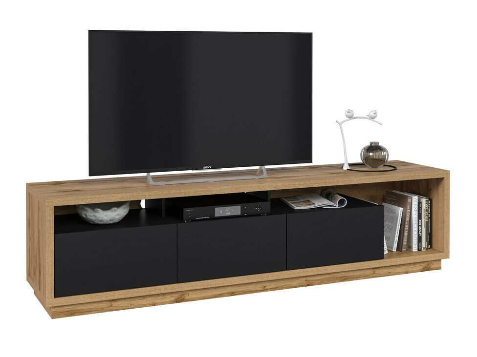 Mueble TV Austin 357 (Roble wotan + Negro mate)
