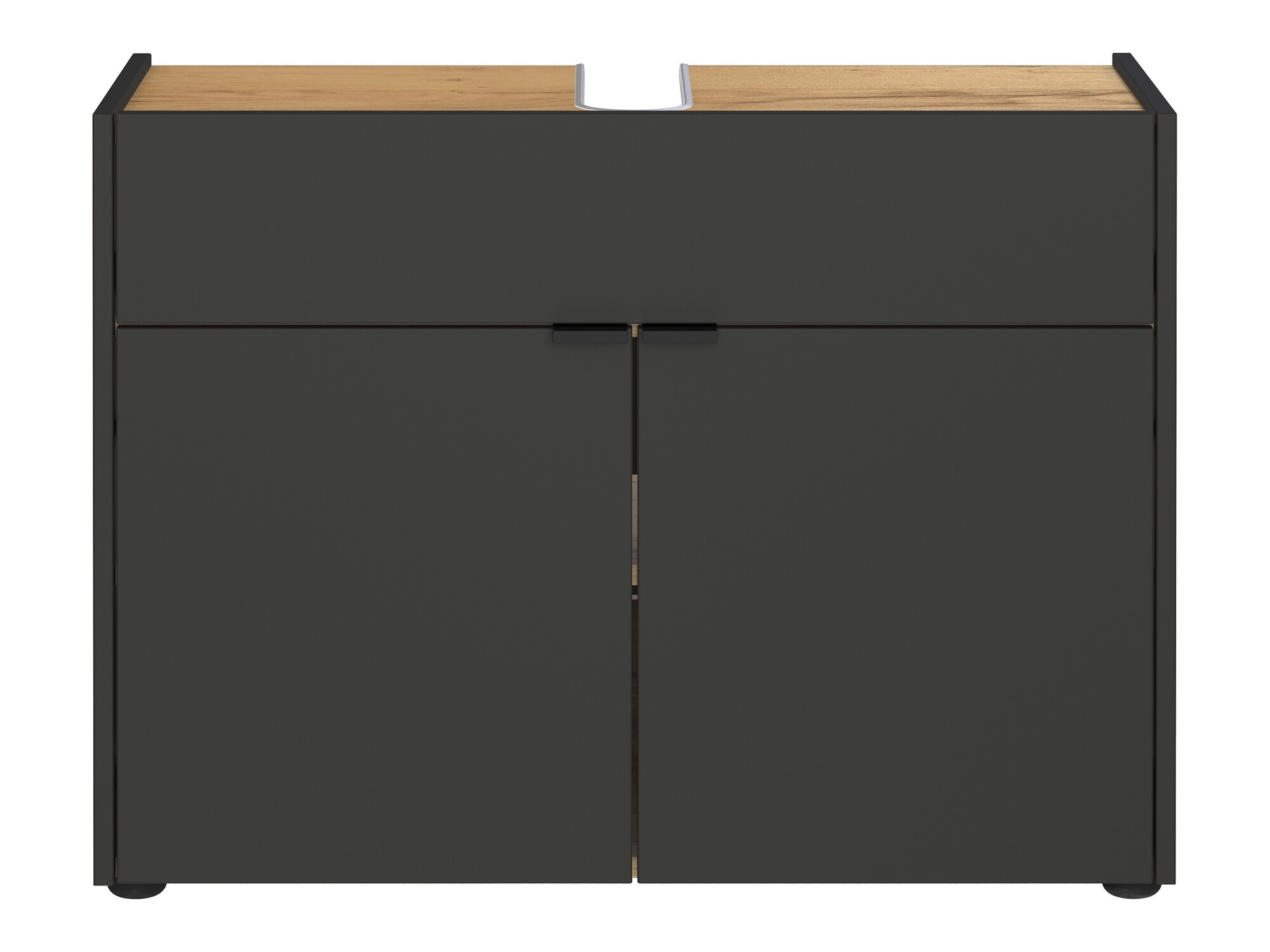 Armario de baño de pie para lavabo Ventei 100 (Grafito + Navarra roble)