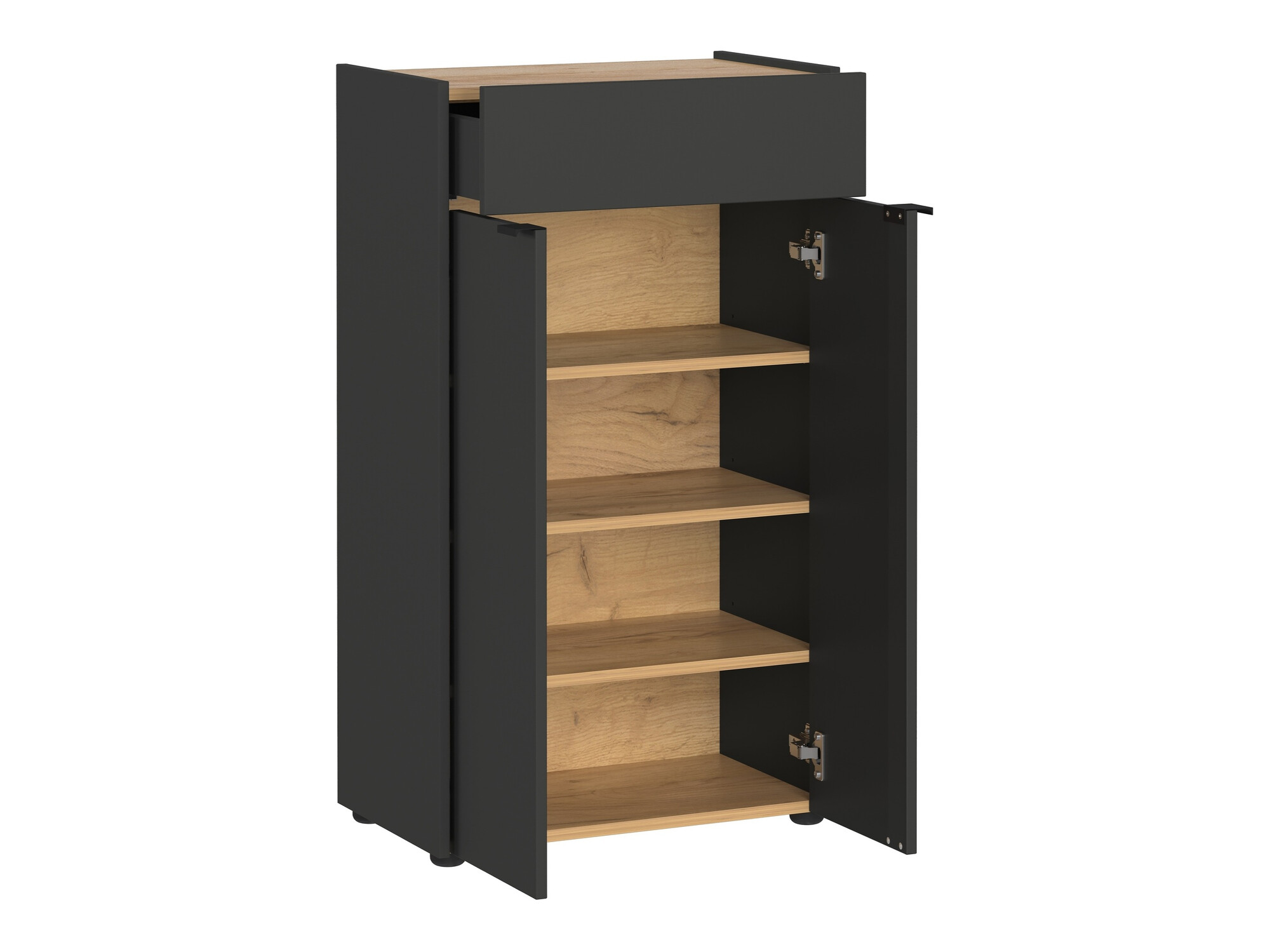 Armario de pie para baño Ventei 102 (Grafito + Navarra roble)