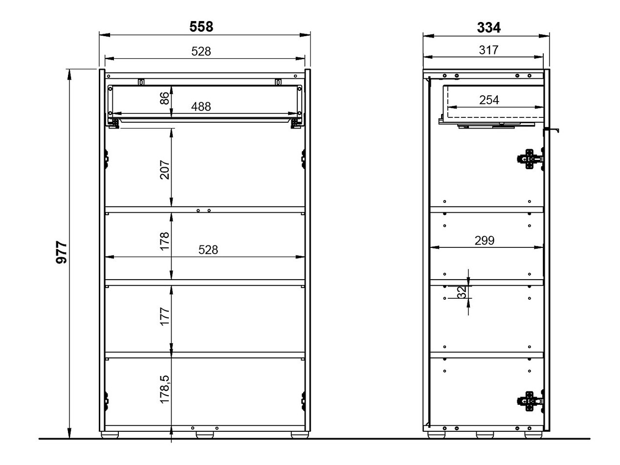 Armario de pie para baño Ventei 102 (Grafito + Navarra roble)