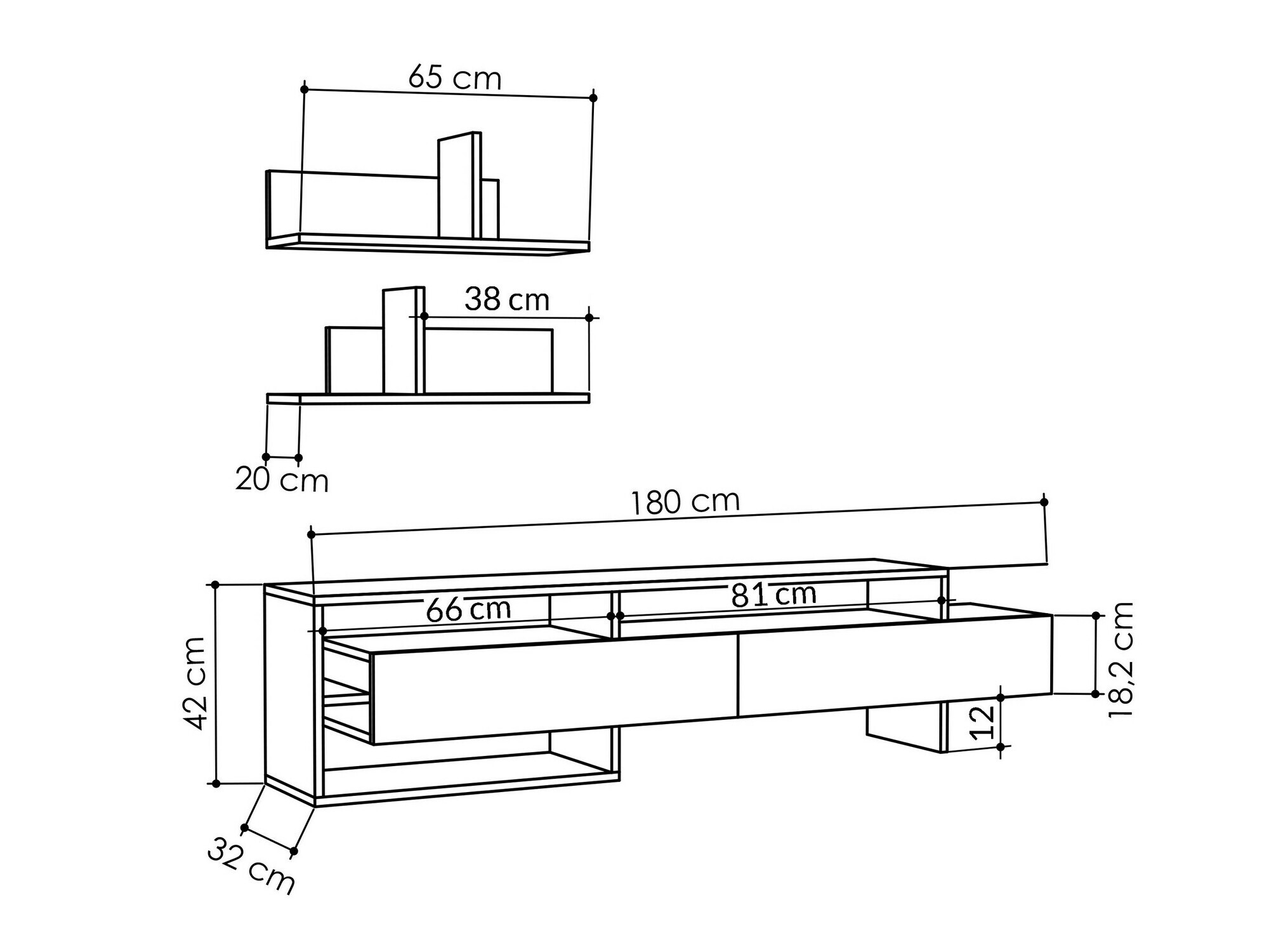 Mueble TV Kailua 2008 (De color marrón claro)