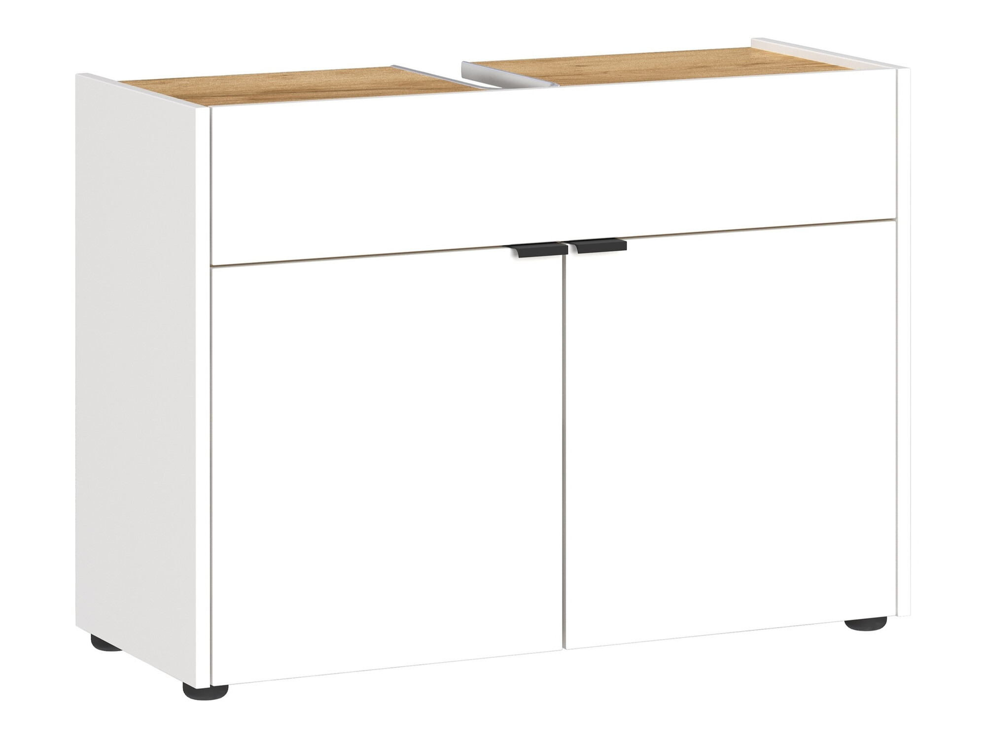 Conjunto de mueble de baño Ventei 104 (Blanco + Navarra roble)