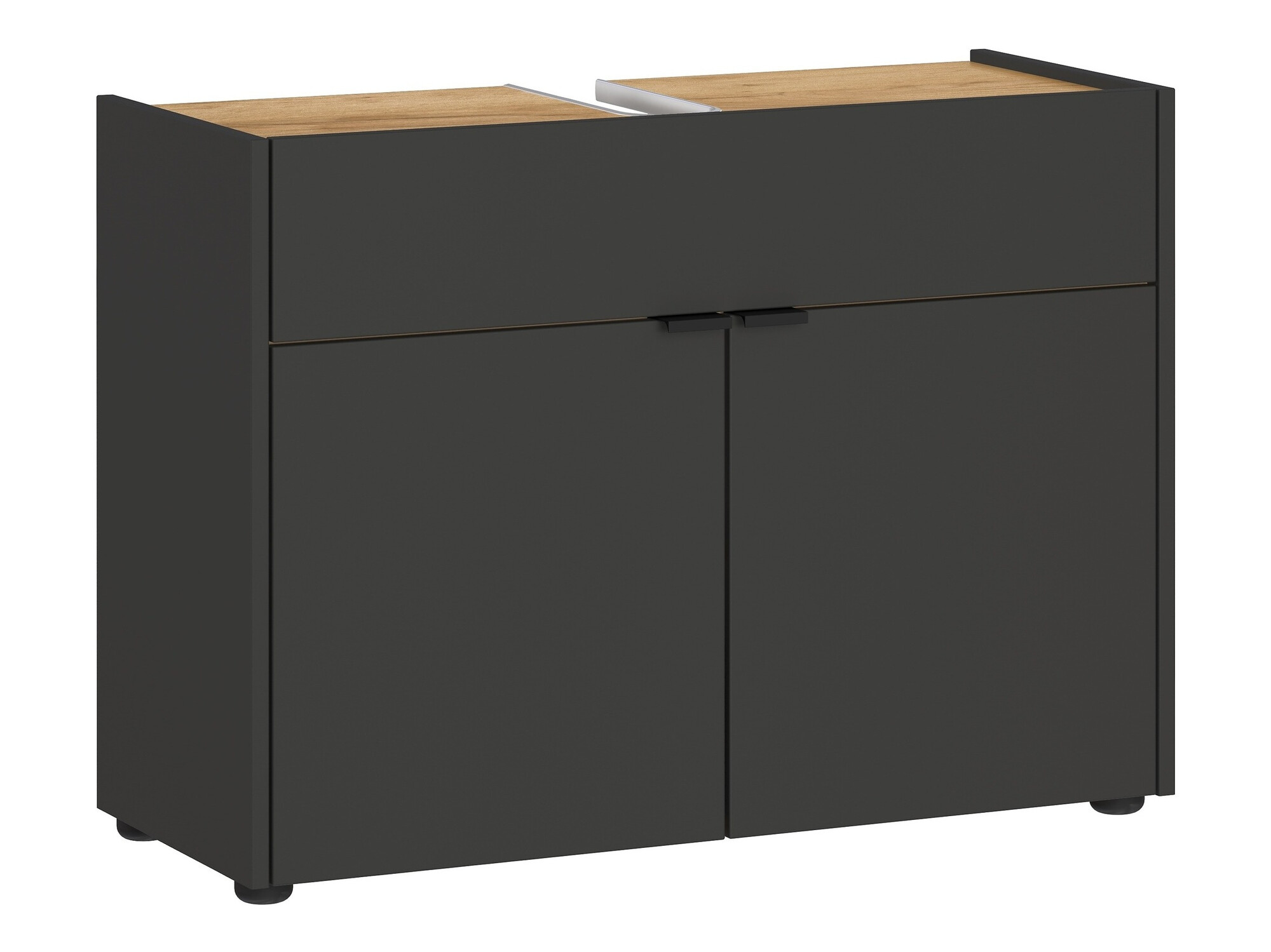 Conjunto de mueble de baño Ventei 104 (Grafito + Navarra roble)