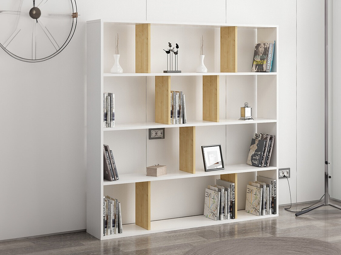 Estantería Kailua 1095 (Blanco + Roble)