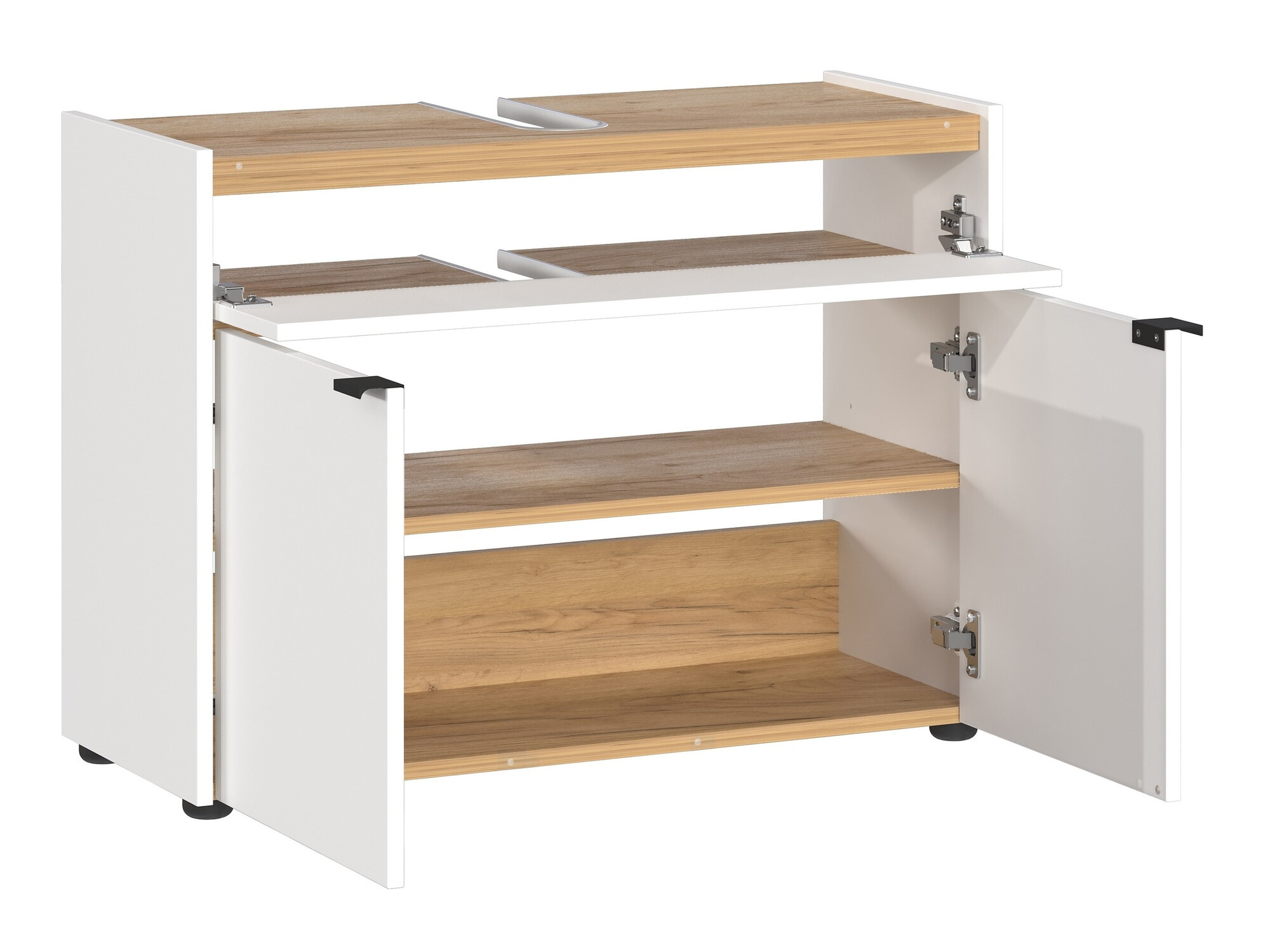 Conjunto de mueble de baño Ventei 107 (Blanco + Navarra roble)