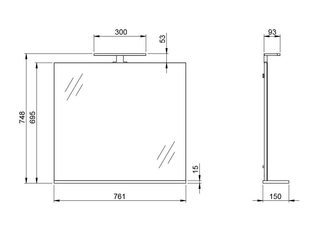 Conjunto de mueble de baño Ventei 107 (Blanco + Navarra roble)