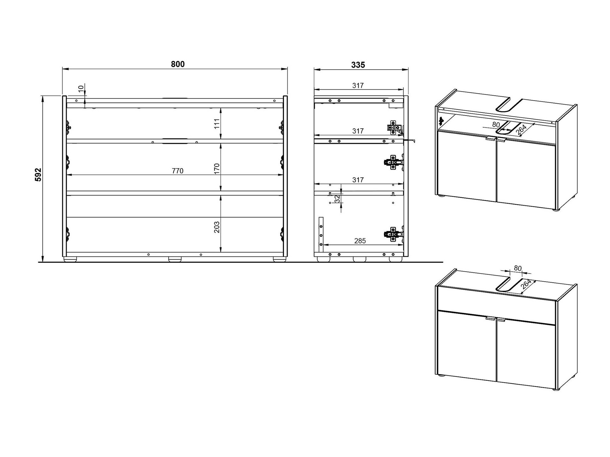 Conjunto de mueble de baño Ventei 109 (Grafito + Navarra roble)