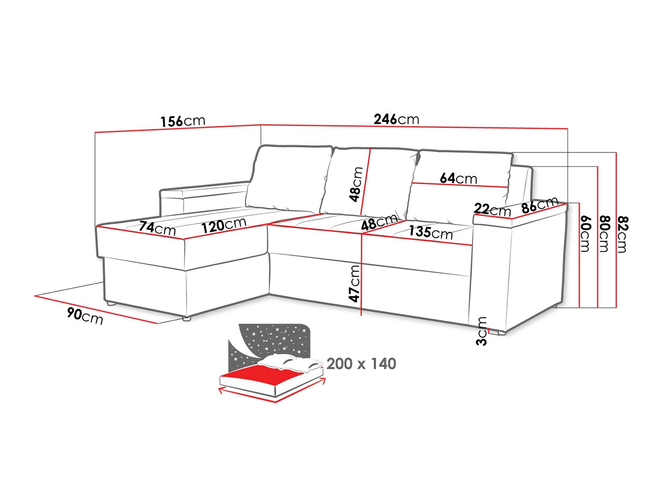 Sofá rinconero Providence 149 (Caldo 03)