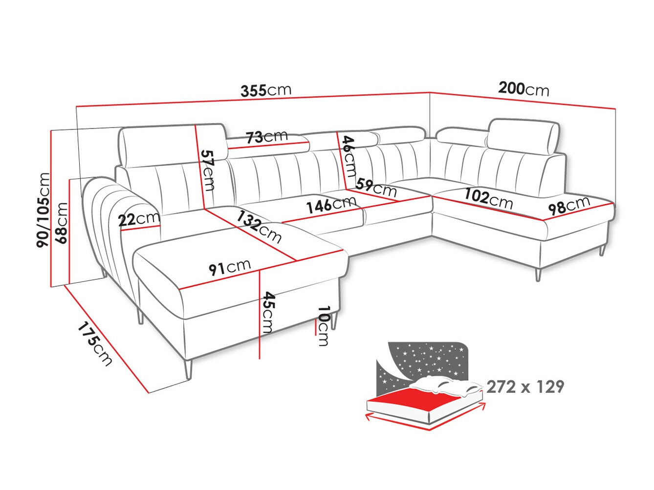 Sofá rinconero Temple 128 (Paros 02)