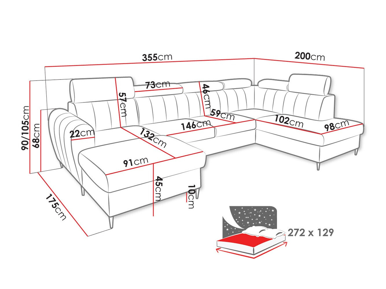 Sofá rinconero Temple 128 (Paros 02)