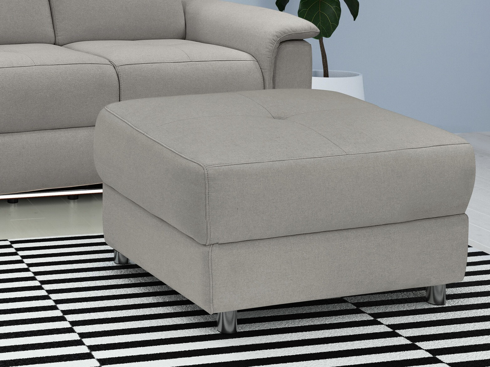 Banco tapizado Denton 1312 (Gris claro)